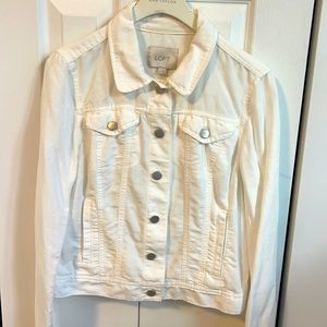Loft linen jean jacket style white jacket
